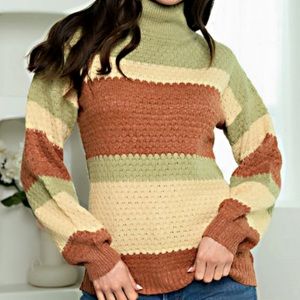 B42W🍁Fall’s best sassy turtleneck in subtle soft colors gr8 4 weekend parties!